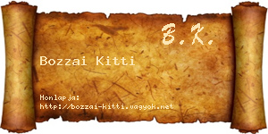 Bozzai Kitti névjegykártya